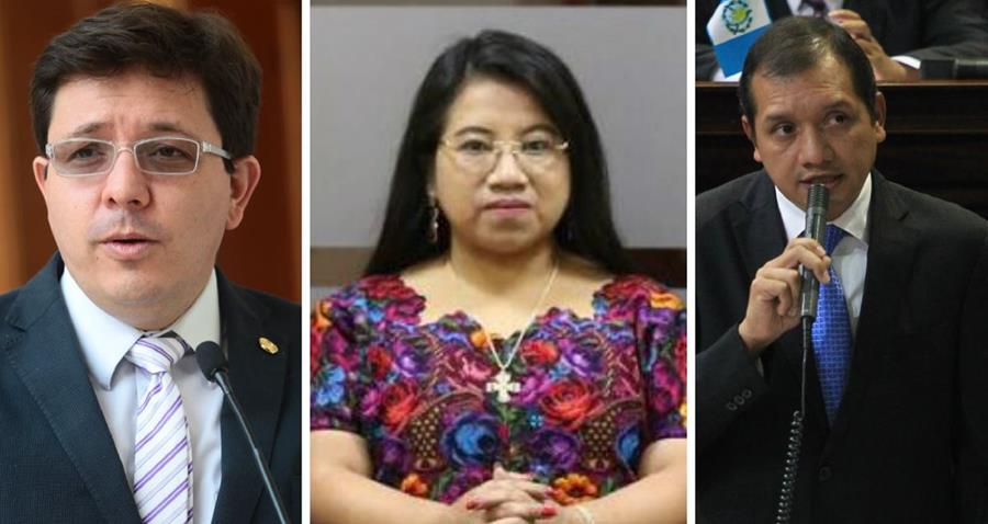 De izquierda a derecha, Estrada, Teleguario y Rivas