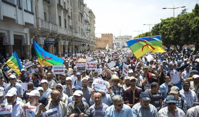 Manifestantes en Casablanca en solidaridad con los rifeños