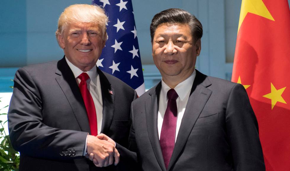 Trump-a la izquierda- y Xi Jinping