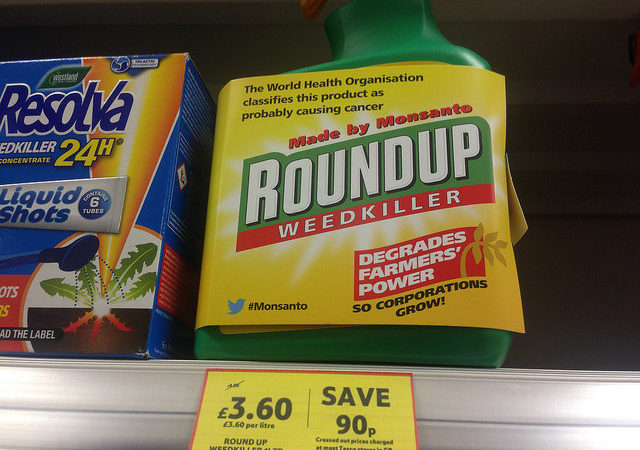 El roundup de Monsanto que contiene glifosato