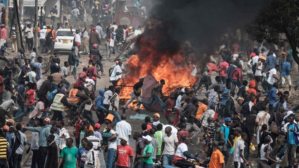 Manifestantes de la oposición en Nairobi
