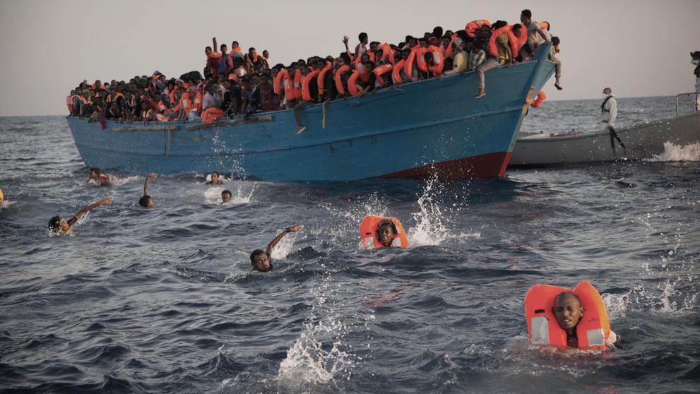 Inmigrantes africanos en el mediterráneo