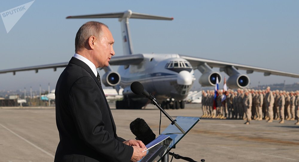 Putin en la base de Homeimim