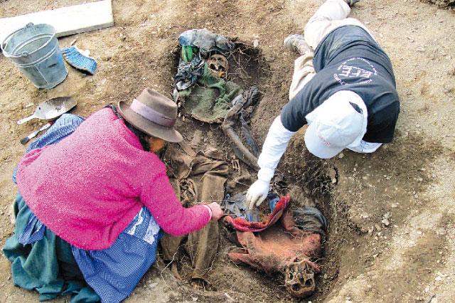 Exhumación de cadáveres en Chungui