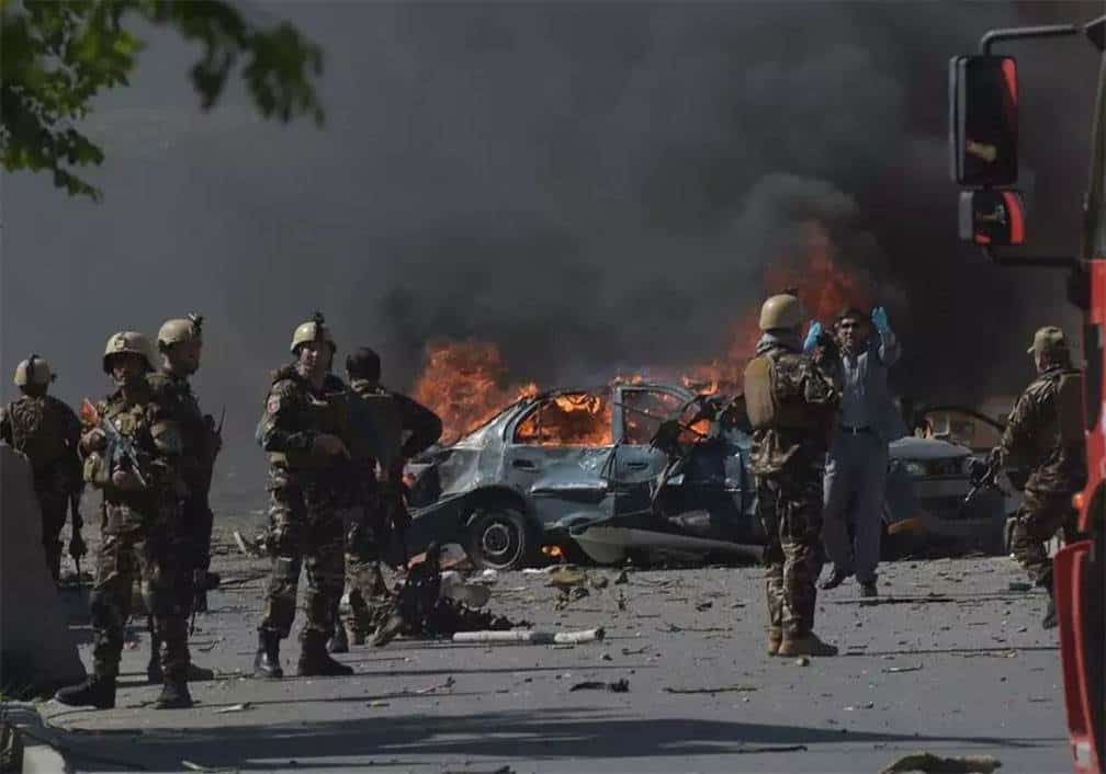 El lugar del atentado en Kabul