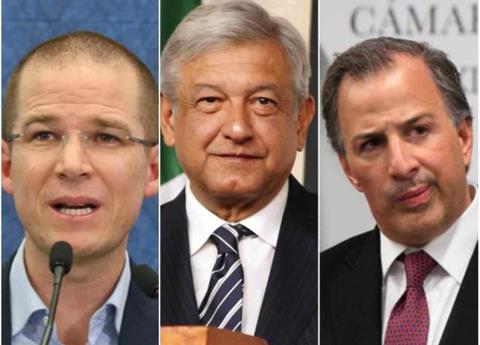 De izquierda a derecha, Anaya, AMLO y Meade.