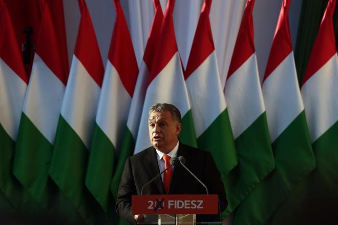 Viktor Orban durante la campaña