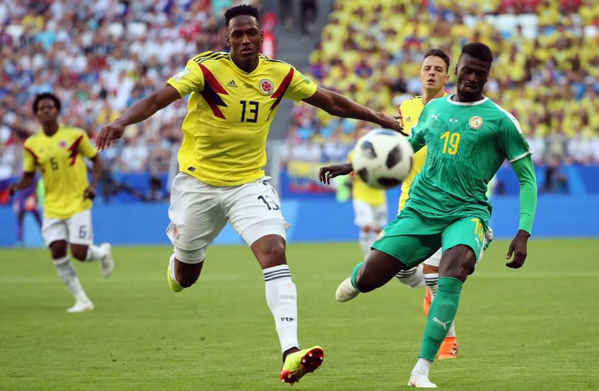 Un momento del partido entre Colombia y Senegal