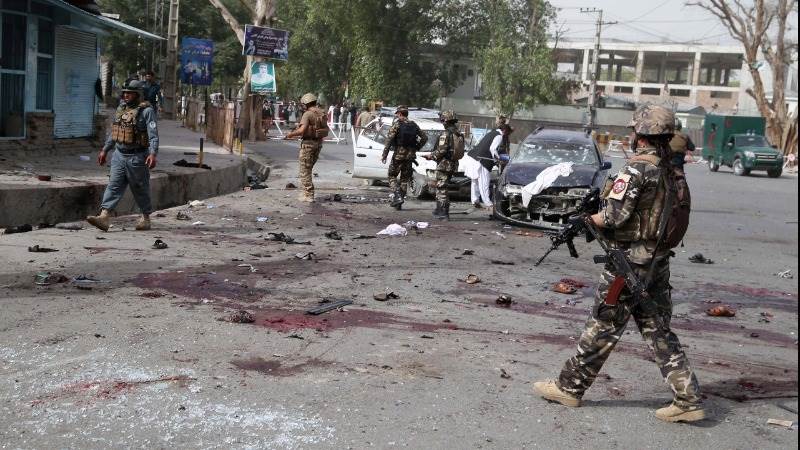 El lugar del atentado en Yalalabad