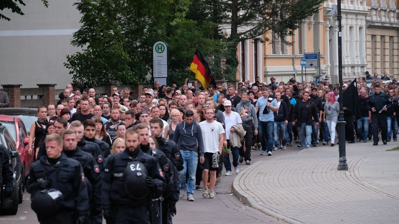 Manifestantes en Köthen