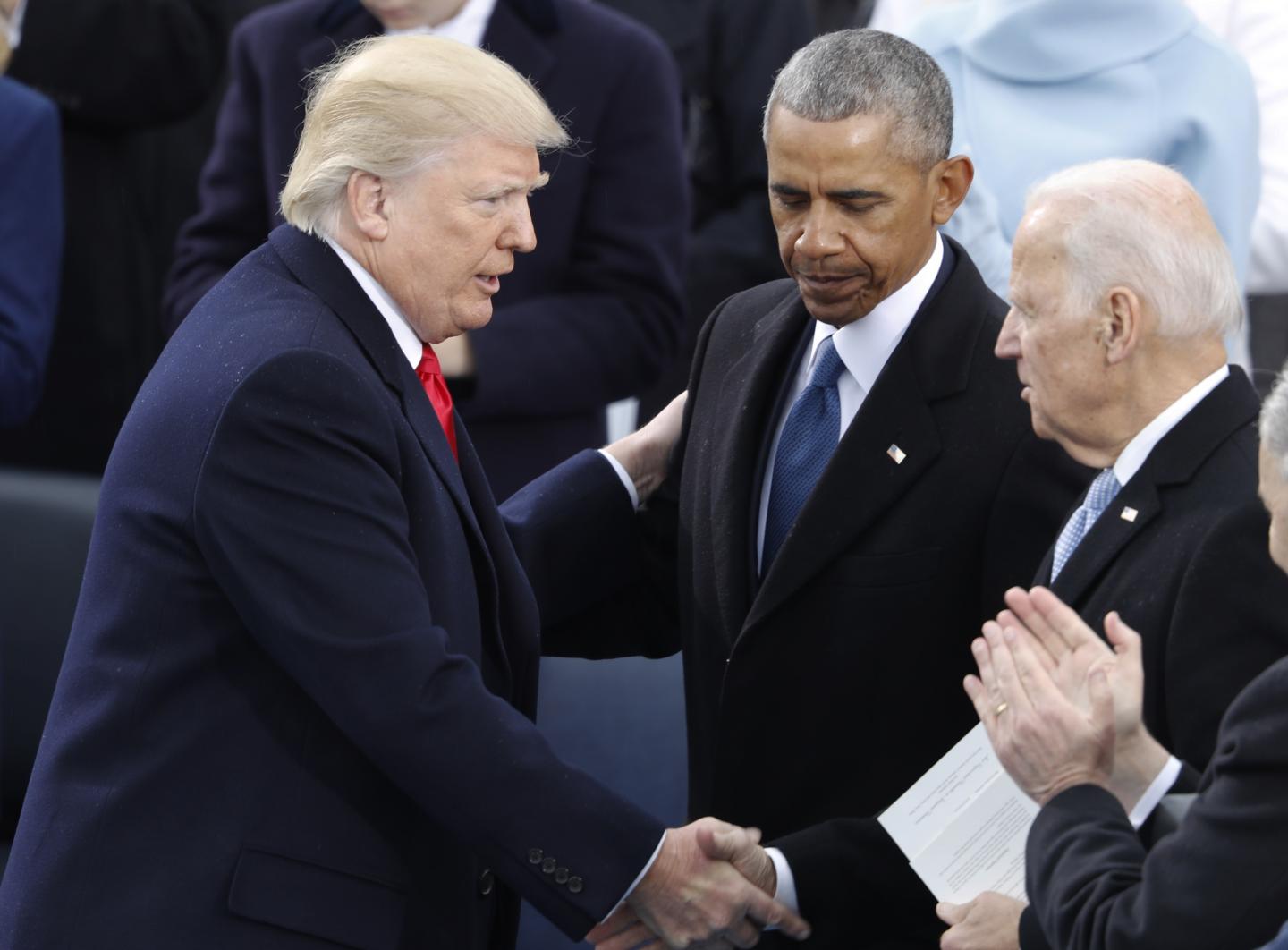 De izquierda a derecha, Trump, Obama y Biden