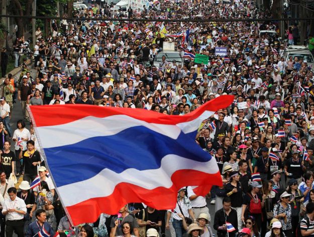 Manifestantes en Tailandia