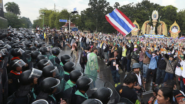 Manifestantes en Bangkok