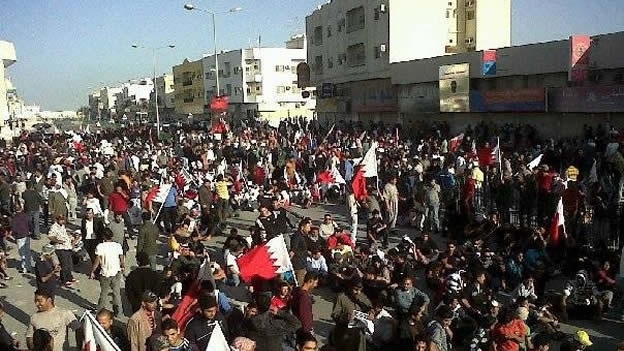 Manifestantes en Bahrein