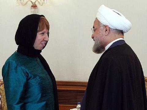 Catherine Ashton-izquierda-y Hasan Rohani