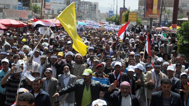 Manifestantes en Yemen