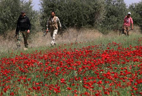 Rebeldes cerca de Idlib