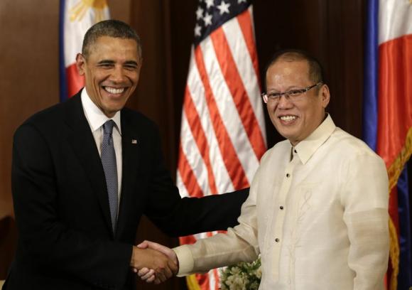 Barack Obama-izquierda-y el presidente de Filipinas, Benigno Aquino