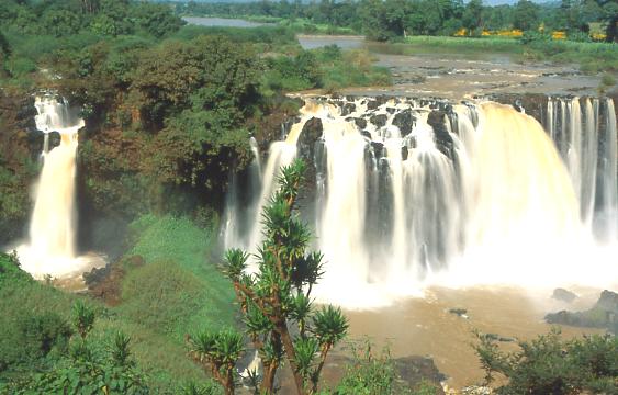 Las fuentes del Nilo azul, en Uganda, África.