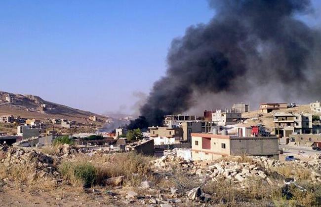 Una columna de humo en Arsal Una columna de humo en Arsal