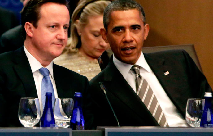 David Cameron-izquierda-y Barack Obama