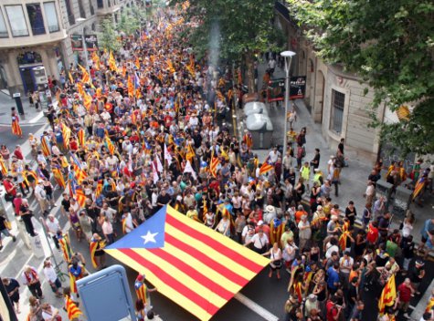 Manifestantes independentistas