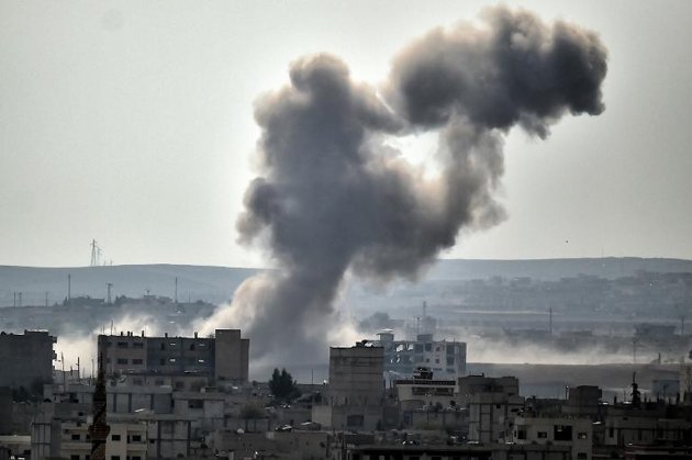 Bombardeo en Ain al Arab-Kobane