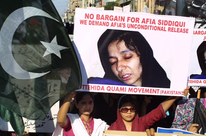 Manifestantes en Pakistán piden la liberación de Aafia