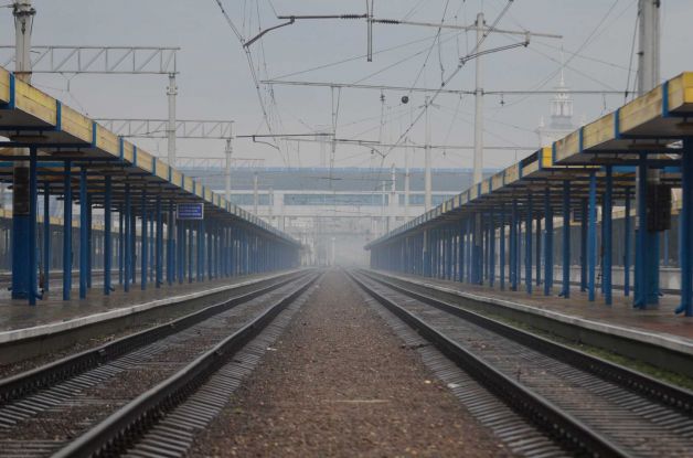 La estación de tren de Simferopol, vacía.