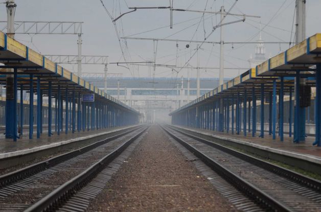La estación de tren de Simferopol, vacía. La estación de tren de Simferopol, vacía.
