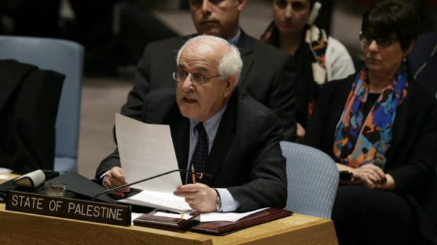 El representante palestino ante la ONU El representante palestino ante la ONU