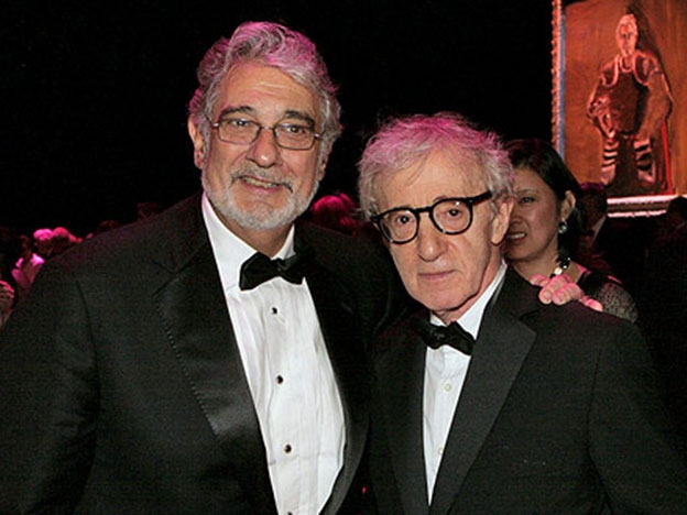 Plácido Domingo-a la izquierda-y Woody Allen