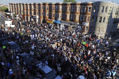 Manifestantes en Baltimore