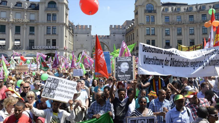 Manifestantes contra el G7 en Munich