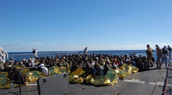 Inmigrantes recién llegados a Italia