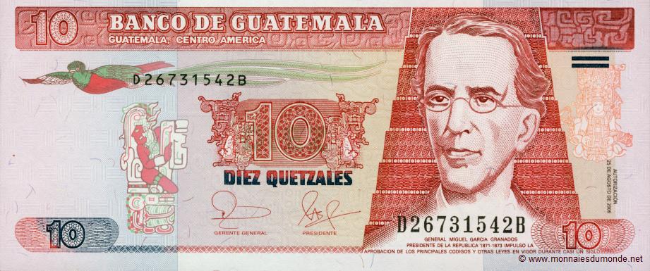 Miguel García Granados, en el billete de diez quetzales