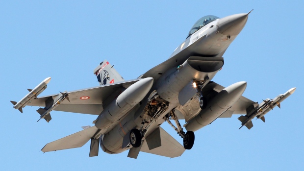 Un caza F-16 turco