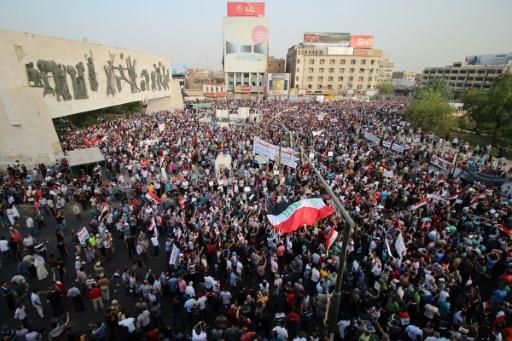 Manifestantes contra la corrupción en Bagdad