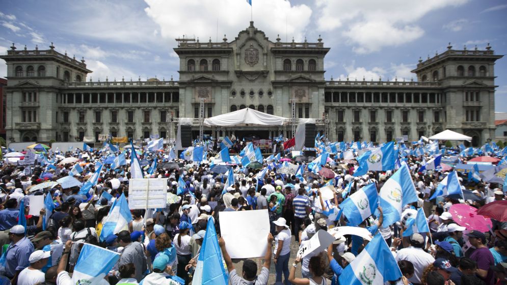 Manifestantes en Guatemala