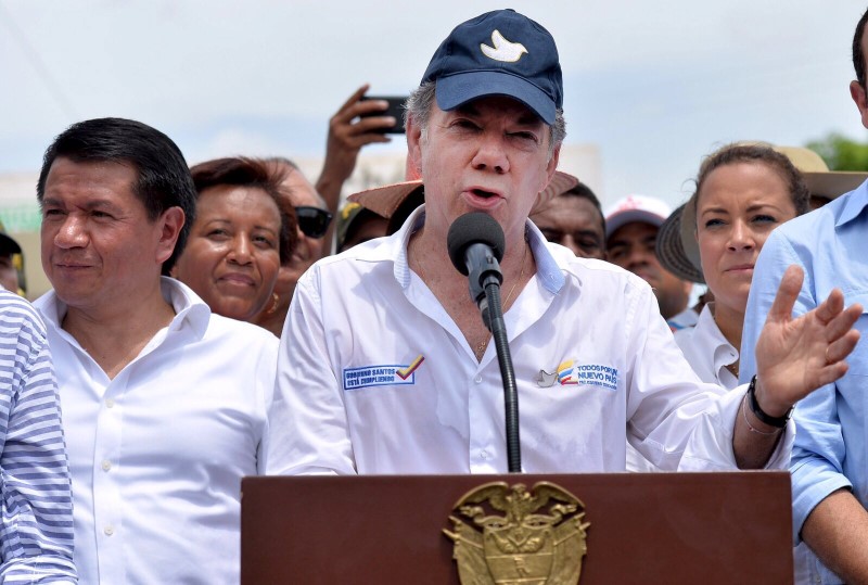 Juan Manuel Santos en Paraguachón, Colombia