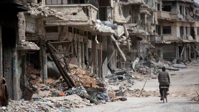 Una calle de Homs, en Siria