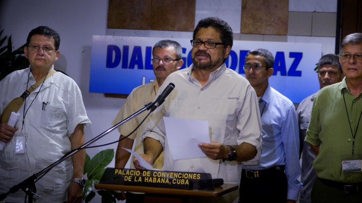 Iván Márquez y varios delegados de las FARC