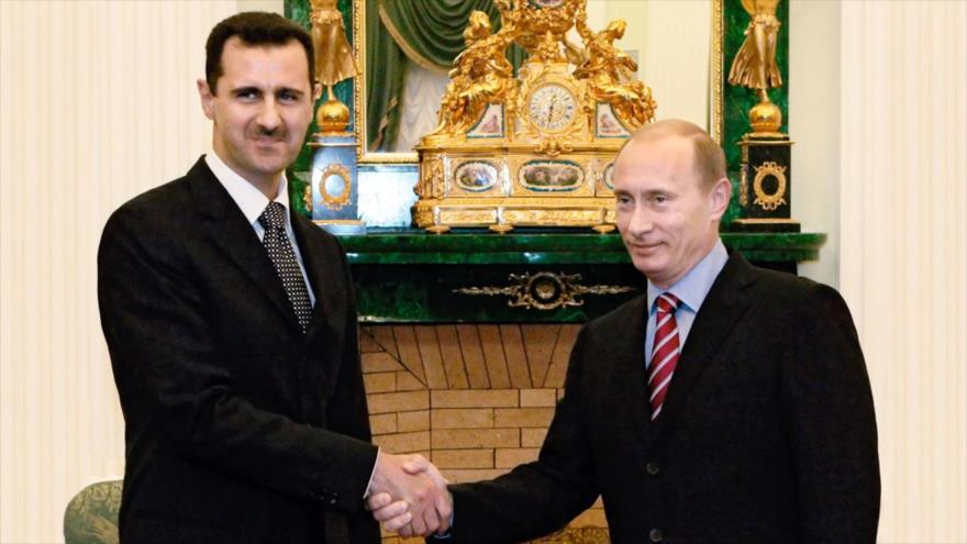 Bashar Al Asad-a la izquierda-y Vladimir Putin