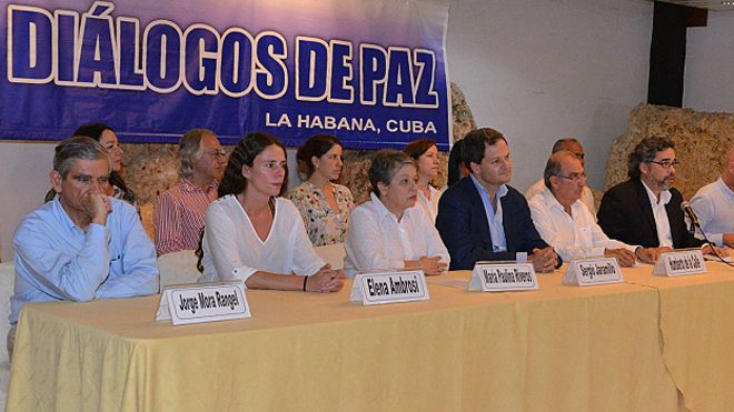 La delegación del gobierno colombiano, en Cuba