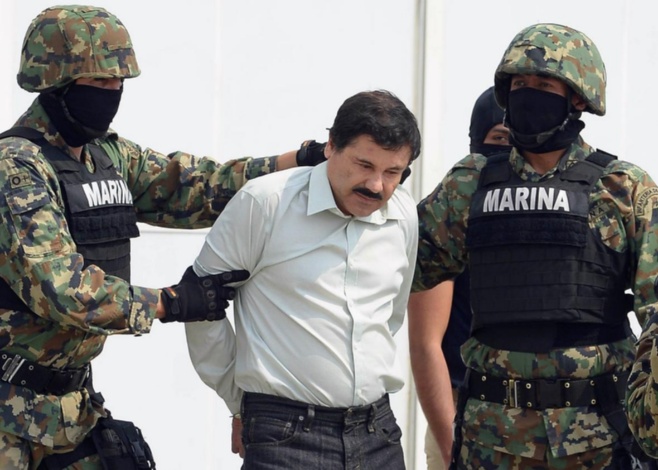 El Chapo poco después de ser detenido