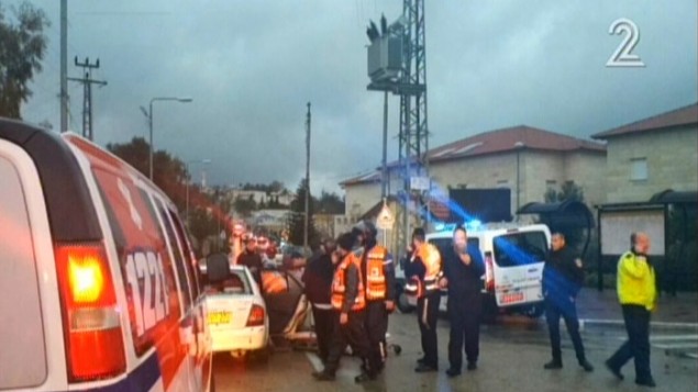 Los servicios de emergencia en Beit Horon