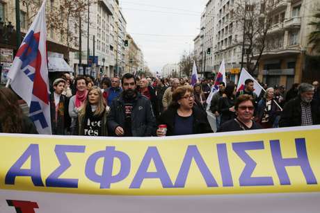 Manifestantes contra el recorte de las pensiones en Grecia