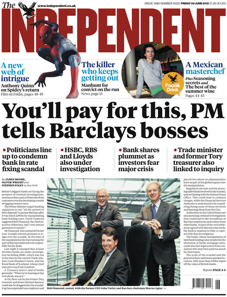 Una portada del Independent