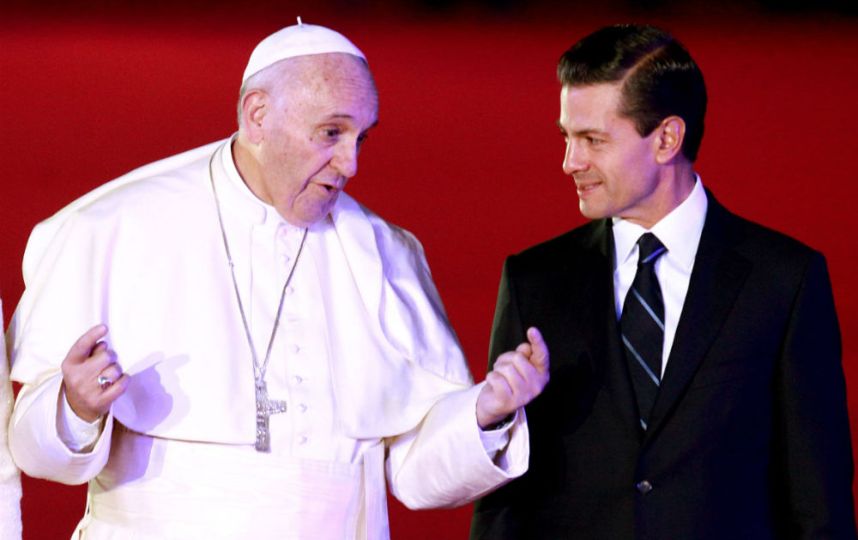 El papa Francisco y el presidente de México, Peña Nieto