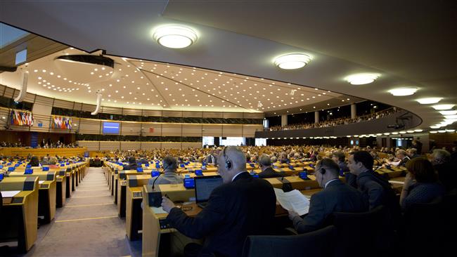 El parlamento europeo en Bruselas, Bélgica